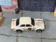 2019 Hot Wheels '70 Ford Escort RS1600 ivory Gumball 3000 number 3 loose car, top view