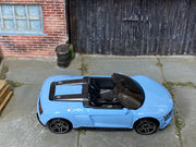 Hot Wheels 2019 Audi R8 Spyder in light blue — top view