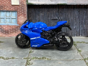 Hot Wheels 2019 Ducati 1199 Panigale blue Ducati Corse right-side view