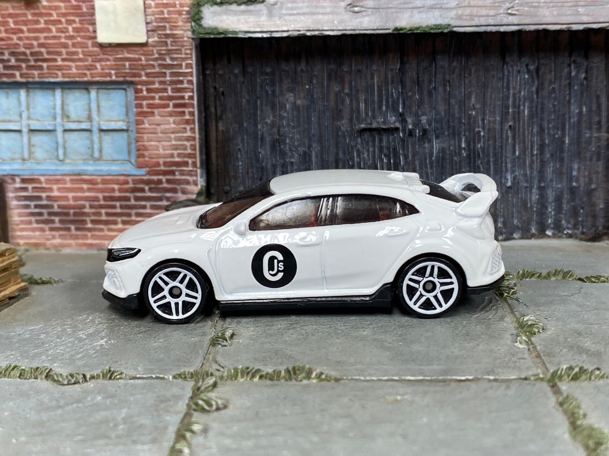 2023 Hot Wheels '99 Honda Civic Type R Championship White Chasing JS loose car, right-side view