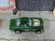 Hot Wheels 2023 Volvo P1800 Gasser forest green top view