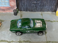 Hot Wheels 2023 Volvo P1800 Gasser forest green top view