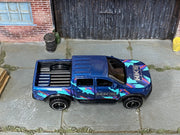 2024 Hot Wheels '19 Ford Ranger Raptor dark blue HKS loose truck, top view