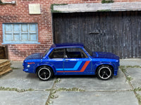 2025 Hot Wheels BMW 2002 metalflake blue JBB61 loose car, right-side view