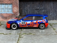 2025 Hot Wheels Honda Civic Custom blue JBB22 loose car, left-side view