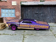 2025 Hot Wheels Layin' Lowrider metalflake purple Celebration Racers JBB37 loose car, left-side view