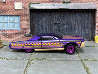 2025 Hot Wheels Layin' Lowrider metalflake purple Celebration Racers JBB37 loose car, right-side view