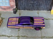 2025 Hot Wheels Layin' Lowrider metalflake purple Celebration Racers JBB37 loose car, top view