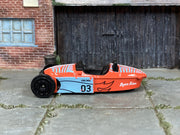 2025 Hot Wheels Morgan Super 3 salmon HYX48 loose car, left-side view