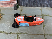 2025 Hot Wheels Morgan Super 3 salmon HYX48 loose car, top view