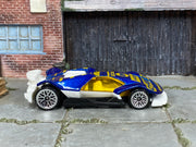 2026 Hot Wheels Cyber Speeder navy blue and gold number 29 loose car, left-side view