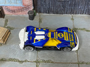 2026 Hot Wheels Cyber Speeder navy blue and gold number 29 loose car, top view