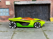 2026 Hot Wheels HW Warp Speeder neon yellow number 248 loose car, right-side view