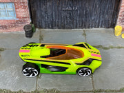 2026 Hot Wheels HW Warp Speeder neon yellow number 248 loose car, top view