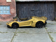 2026 Hot Wheels Lamborghini Aventador J metalflake gold multipack loose car, left-side view