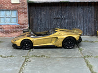 2026 Hot Wheels Lamborghini Aventador J metalflake gold multipack loose car, left-side view