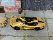 2026 Hot Wheels Lamborghini Aventador J metalflake gold multipack loose car, top view