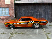 Hot Wheels '68 Dodge Dart metallic orange Speed Shop graphics, left side view
