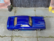 Hot Wheels ’69 Mercury Cougar Eliminator in blue with white stripes — top view