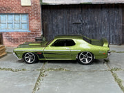Hot Wheels '69 Mercury Cougar Eliminator metallic olive green loose car, left side view