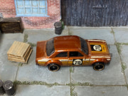 Hot Wheels '70 Ford Escort RS1600 metallic rootbeer number 70, top view
