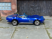 Hot Wheels '72 Stingray Convertible Targa Blue HKG60 loose car, right-side view