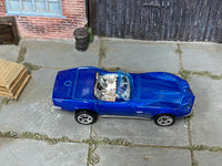 Hot Wheels '72 Stingray Convertible Targa Blue HKG60 loose car, top view