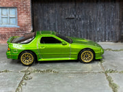 Hot Wheels '89 Mazda Savanna RX-7 FC3S lime green, right side view