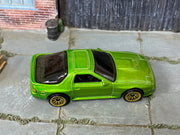 Hot Wheels '89 Mazda Savanna RX-7 FC3S lime green, top view