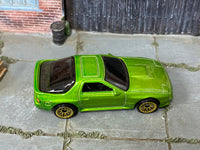 Hot Wheels '89 Mazda Savanna RX-7 FC3S lime green, top view
