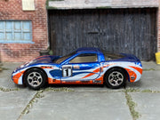 Hot Wheels '97 Corvette blue World Racers 1 loose car, left side view