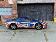 Hot Wheels '97 Corvette blue World Racers 1 loose car, right side view