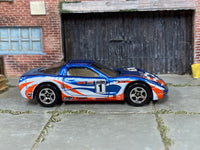 Hot Wheels '97 Corvette blue World Racers 1 loose car, right side view