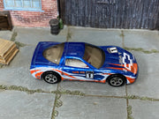 Hot Wheels '97 Corvette blue World Racers 1 loose car, top view