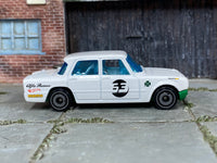 Hot Wheels Alfa Romeo Giulia TI Super white number 63 loose car, right-side view