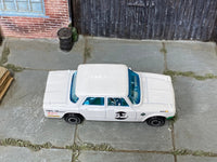 Hot Wheels Alfa Romeo Giulia TI Super white number 63 loose car, top view