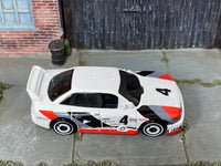 Hot Wheels Audi 90 quattro white number 4 loose car — top view