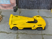 Hot Wheels Cadillac Project GTP Hypercar yellow 9, top view