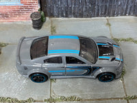 Hot Wheels Dodge Charger SRT Hellcat Widebody gray and blue, top view
