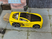 Hot Wheels Corvette C6 Tooned yellow number 5, top view