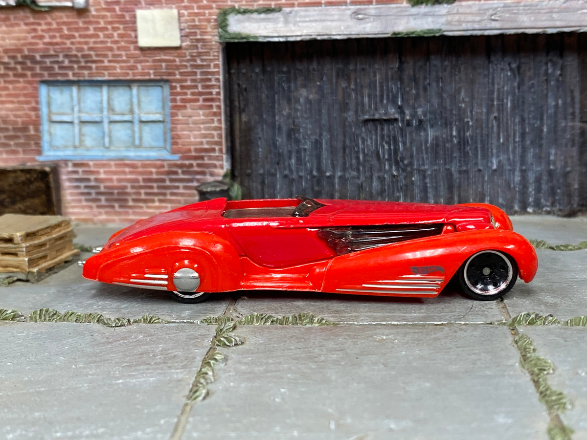 Hot Wheels Custom Cadillac Fleetwood red loose car, right side view