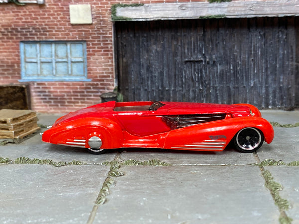 Hot Wheels Custom Cadillac Fleetwood red loose car, right side view