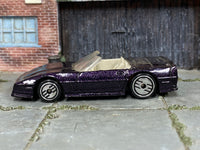 Hot Wheels Custom Corvette Convertible metallic dark purple, left side view