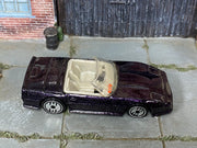 Hot Wheels Custom Corvette Convertible metallic dark purple, top view