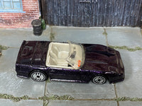Hot Wheels Custom Corvette Convertible metallic dark purple, top view