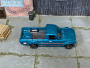 Hot Wheels 1975 Datsun Sunny Truck B120 metallic teal 58 loose pickup, top view