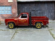 Hot Wheels 1978 Dodge Li'l Red Express Truck burgundy Valentine, left-side view