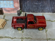 Hot Wheels 1978 Dodge Li'l Red Express Truck burgundy Valentine, top view