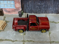 Hot Wheels 1978 Dodge Li'l Red Express Truck burgundy Valentine, top view