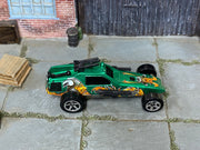 Green Hot Wheels Enforcer with Viking graphics — top view